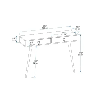 Inferno Dresuar Console Table with Drawers - Anthracite