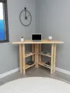 Friend Wood Computer Desk with Shelves - Natural