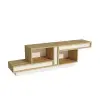 Liberty TV Stand with Open Shelves - White & Sapphire Oak