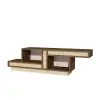 Liberty TV Stand with Open Shelves - Beige & Light Walnut