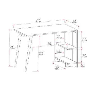 Godwin Computer Desk with Shelves - Atlantic Pine & Anthracite