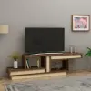 Liberty TV Stand with Open Shelves - Beige & Light Walnut