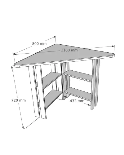 Friend Wood Computer Desk with Shelves - Walnut