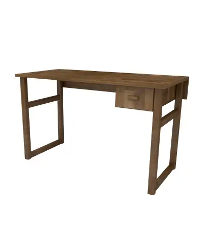 Virtual Wood Computer Desk with Drawer - Walnut - Netsan Furniture ...