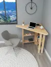 Friend Wood Computer Desk with Shelves - Natural