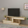 Liberty TV Stand with Open Shelves - White & Sapphire Oak