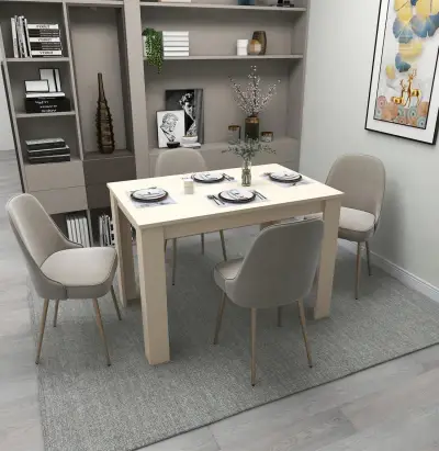 Dennis 110 cm 4 Person Dining Table - Beige