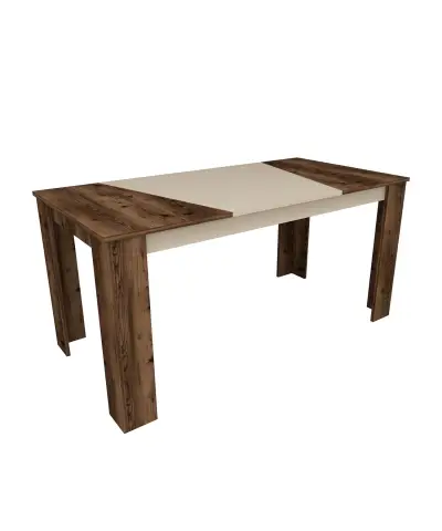 Curve 160 cm 6 Person Dining Table - Beige & Light Walnut