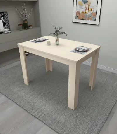 Dennis 110 cm 4 Person Dining Table - Beige