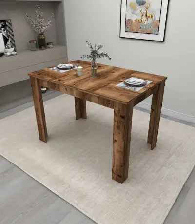 Dennis 110 cm 4 Person Dining Table - Light Walnut