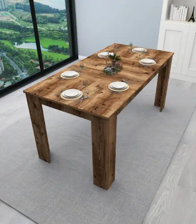 Dennis 160 cm 6 Person Dining Table - Light Walnut