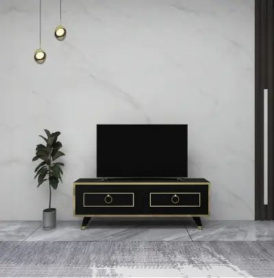 Romens 120 cm Wide TV Stand and Media Console with Cabinets