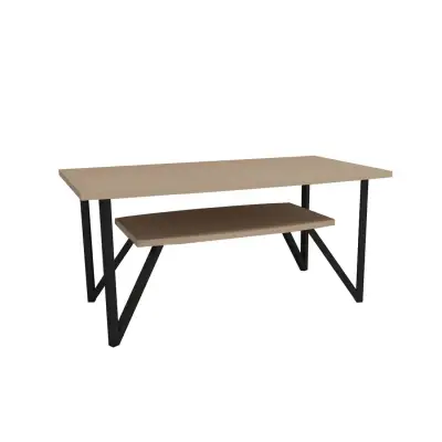 Orion 50 Coffee Table with Storage Shelf - Beige