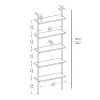 Willis 5-Tier Manufactured Wood Metal Ladder Bookcase - Light Walnut / Black