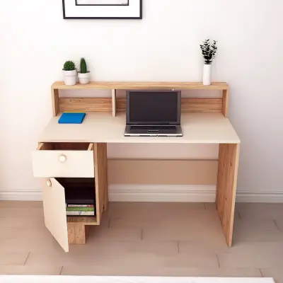 Zeno Computer Desk with Shelves and Cabinet