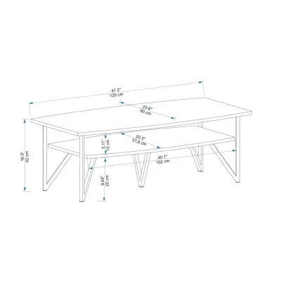 Orion 120 Coffee Table with Storage Shelf