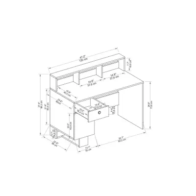 Zeno Computer Desk with Shelves and Cabinet