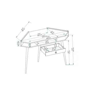 Homer Corner Computer Desk with Drawer and Shelves - Anthracite