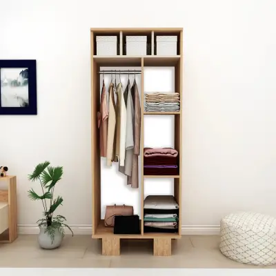 Zeno Compact Wardrobe with Cabinets and Shelves