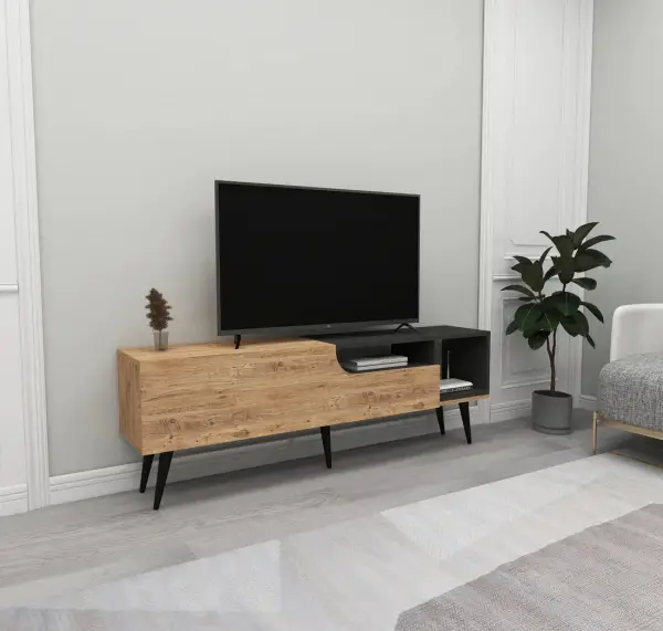 Agbar TV Stand and Media Center with Cabinets and Shelves