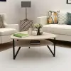 Adonis Coffee Table with Storage Shelf - Beige