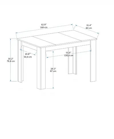 Farelle 160 Six - Person Dining Table