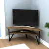 Lotte Corner TV Stand Entertainment Center - Light Walnut