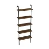 Willis 5-Tier Manufactured Wood Metal Ladder Bookcase - Light Walnut / Black