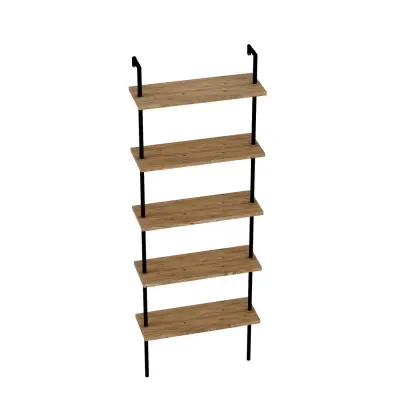 Willis 5-Tier Manufactured Wood Metal Ladder Bookcase