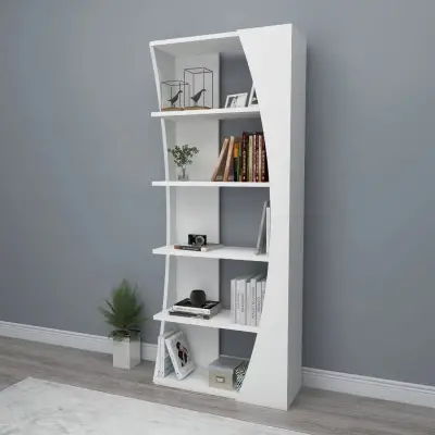 Nestor Bookcase with 5 Tier Shelves - White