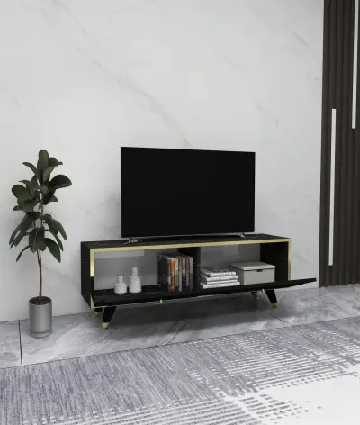 Romens 120 cm Wide TV Stand and Media Console with Cabinets