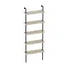 Willis 5-Tier Manufactured Wood Metal Ladder Bookcase - Beige / Black