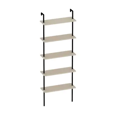 Willis 5-Tier Manufactured Wood Metal Ladder Bookcase - Beige / Black