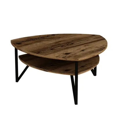 Adonis Coffee Table with Storage Shelf - Light Walnut