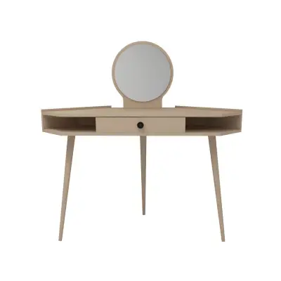 Phoenix Makeup Vanity Table with Mirror - Beige