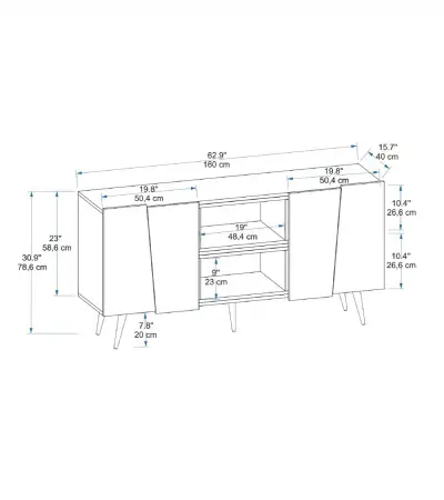 Curve Sideboard with Cabinets