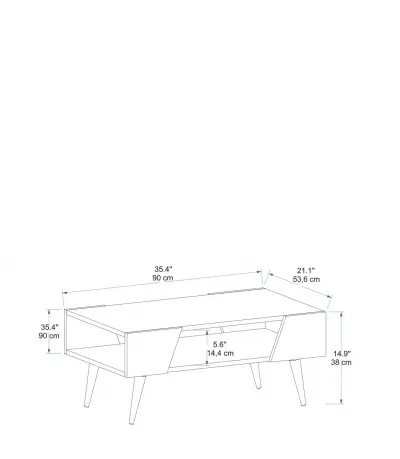 Curve Coffee Table with Storage Unit