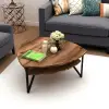 Adonis Coffee Table with Storage Shelf - Light Walnut