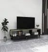 Romens 150 cm Wide TV Stand and Media Console with Cabinets / Black