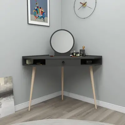 Phoenix Makeup Vanity Table with Mirror - Anthracite