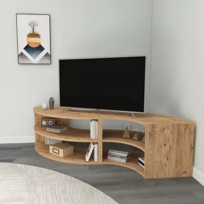 Melitta Corner TV Stand with Shelving Unit