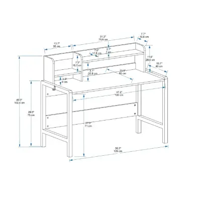 Myron Computer Desk with Shelves