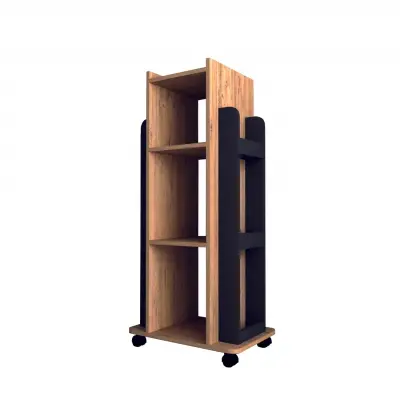 Dorian Bookcase with Shelves and Wheels