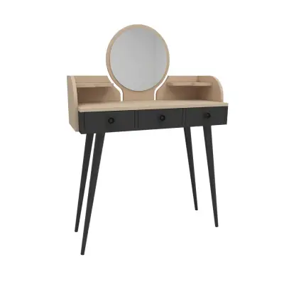 Belem Makeup Vanity Table with Mirror - Beige / Anthracite