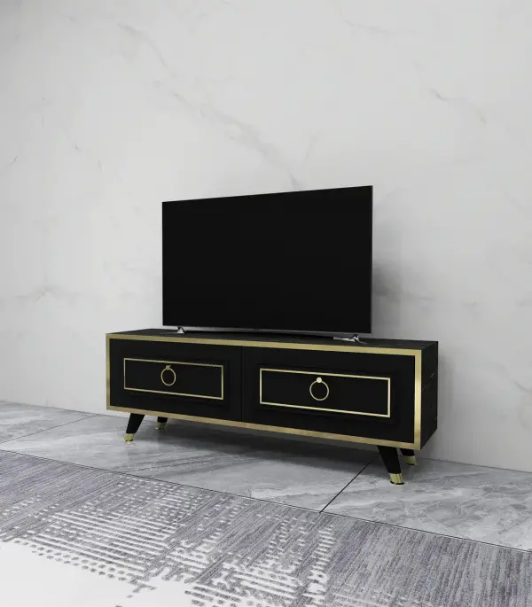 Romens 120 cm Wide TV Stand and Media Console with Cabinets