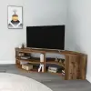 Melitta Corner TV Stand with Shelving Unit - Light Walnut