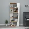 Nestor Bookcase with 5 Tier Shelves - Atlantic Pine / White