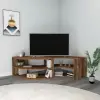 Melitta Corner TV Stand with Shelving Unit - Light Walnut