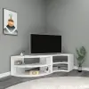 Melitta Corner TV Stand with Shelving Unit - White