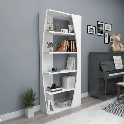 Nestor Bookcase with 5 Tier Shelves - White